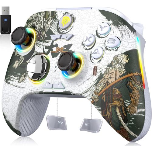 Manettes Pc Switch Téléphone Portable Sans Fil Rgb Rétroéclairée, X15 Manette Switch Sans Fil Rechargeable Bluetooth, Manette Pour Mobile Android Ios, Android Tv Box Et Tesla, Wukong