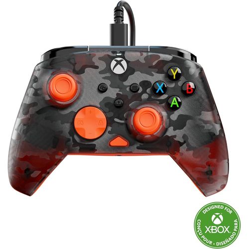 Rematch Core Ghost Camo Noir/Orange - Manette De Jeu Filaire - Licence Xbox Series Xs, Xbox One Et Pc - Touches Audio, Moteurs De Vibration Et Gâchettes D'impulsion, Câble De 3 M