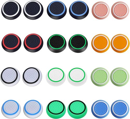 24 Pièces Grip Caps Joystick Thumbstic, Ps5 Accessoires Capuchons En Silicone Pour Manettes, Capuchon Joystick Switch Xbox One Series X/S Ps4 Ps5 Accessoires, Couleurs Assorties