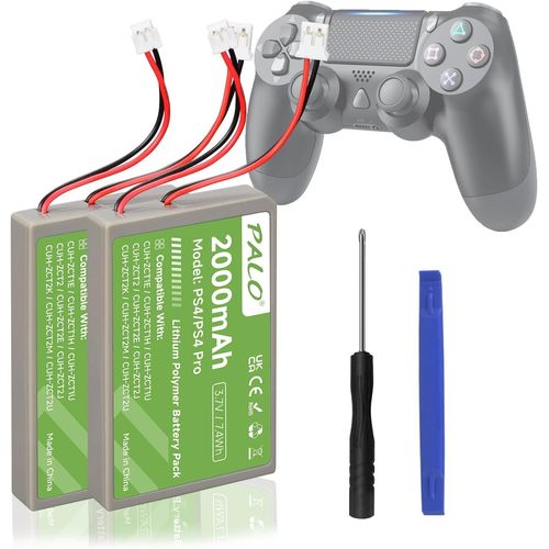 2000Mah Ps4 Batterie De Rechange Pour Manette Sony Ps4/Ps4 Pro/Ps4 Slim Ps4 Cuh-Zct1E Cuh-Zct1H Cuh-Zct1U Cuh-Zct2 Cuh-Zct2U (2Pcs)