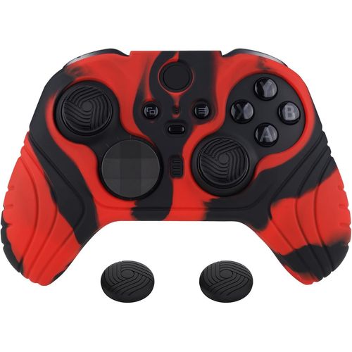 pour Xbox Elite Series 2 Accessoires Coque Protection pour Xbox Elite 2 Manette Housse Silicone Controller Cover Skin avec Capuchon Joystick-Rouge&Noir,Édition Samouraï
