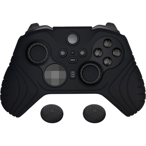 PlayVital pour Xbox Elite Series 2 Accessoires Coque Protection pour Xbox Elite 2 Manette Housse Silicone Controller Cover Skin avec Capuchon Joystick-Noir,Édition Samouraï