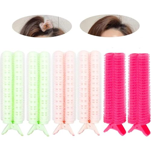 6 Pcs Bigoudis Coiffure Auto-Agrippants, Bigoudis De Pièces Ens Ensembles De Rouleaux À Cheveux, Rouleaux Àcheveux Bigoudis Cheveux, Pour Coiffure(Vert Clair+Rose Clair+Poudre Fluorescente)
