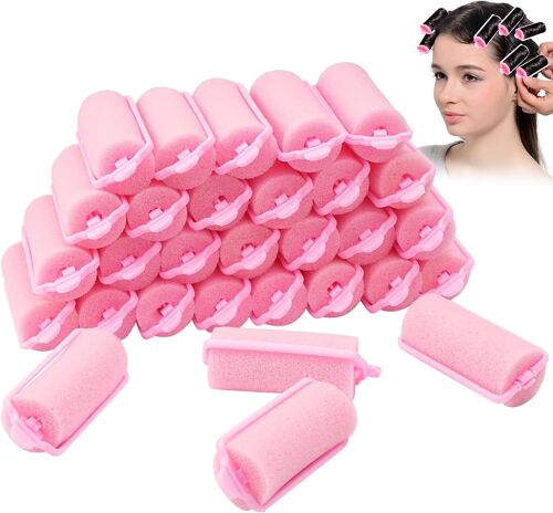 30 Pièces Bigoudis Cheveux Mousse, Bigoudis Éponge 25mm, Bigoudi De Coiffure De Sommeil Sans Danger Pour Les Cheveux, Rouleaux Cheveux Bigoudi Mousse Pour Les Femmes Et Les Enfants Coiffure Diy