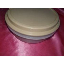Boîte Ronde Tupperware Couvercle Assiette Beige
