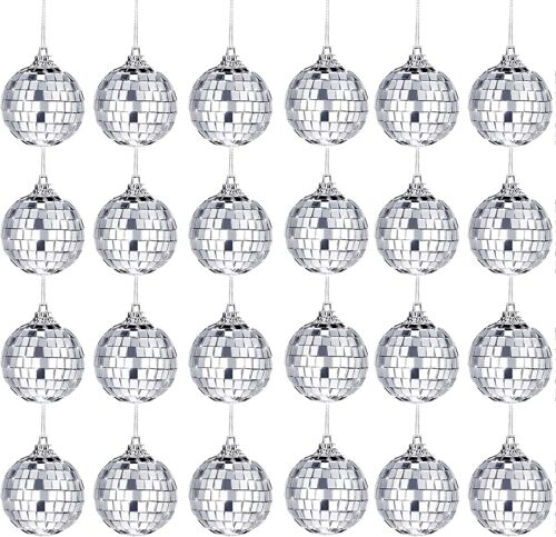 Lot De 24 Boules À Facettes, 3 Cm, Incassables, Décorations De Noël