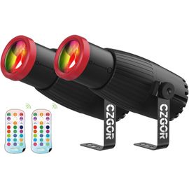 Pinspot Light Lot De 2 Spots 18 W Rgbw Avec Télécommande, Mise Au Point Manuelle 4 En 1 Led, 16 Couleurs, Éclairage De Scène Super Lumineux Pour Dj, Fête, Club, Bar, Mariage