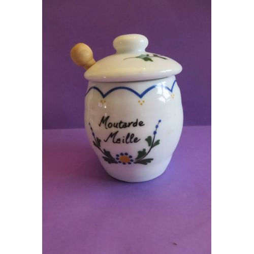 Ancien Pot Moutarde Porcelaine Maille Depuis 1747