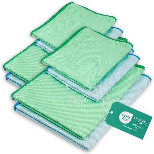 TIANYI-Chiffon pour vitres en Microfibre sans Traces 60 x 40 cm et 40 x 30 cm - Certifié Oeko-Tex Standard 100