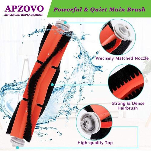 TIANYI-Pièces de Rechange pour Xiaomi Roborock S50 /S51 /S55 /S5 Max /S6 /S60 /S65, Kit d'accessoires pour Roborock S5 Max, 1 Brosse Principale, 2 Hepa Filtre, 2 Chiffons de Nettoyage