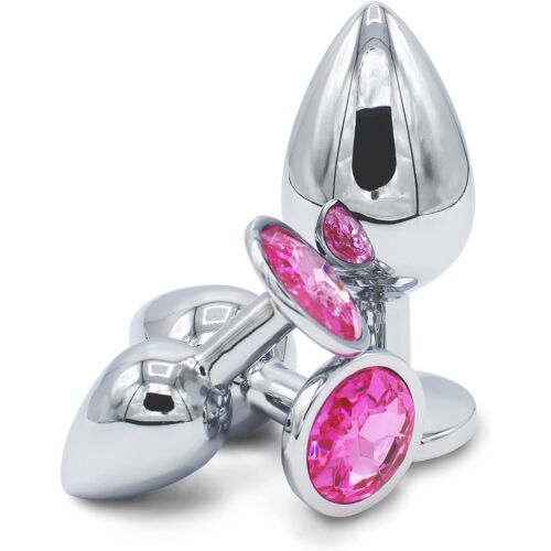 Plugs Anals Pack Trio Sextoys Unisexes En Acier Inoxydable Buttplug 3 Tailles Sextoys Débutants Confortable, Hygiénique & Hyppoalergénique - Homme & Femme Couleur Rose