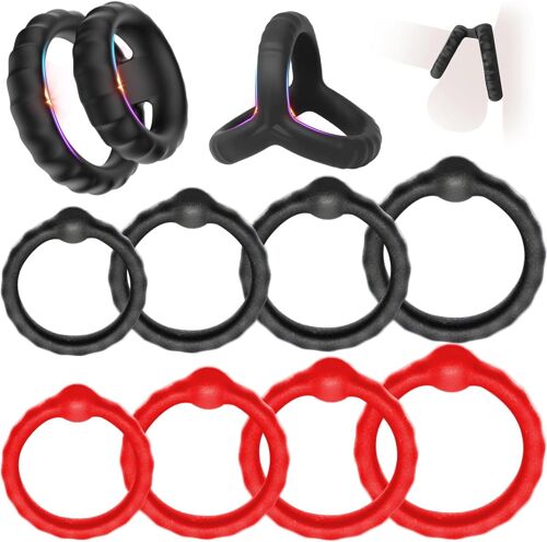 Anneau Penien Pour Homme Couples,Sex Toys Anneau Penien Set De 10 Anneau Homme,Silicone Anneaux Péniens Jouets Sexuels Pour Améliorer Les Performances Sexuelles