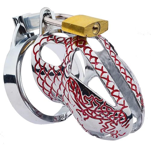 Kal-Cage De Chasteté Métal Homme Jouet Sexuelle Adulte Couple Bdsm Chastete¿E Pour Pénis Men Sex Toy¿S Chastity Cage Pour Punition D'esclave Sextoyse Couple Plaisir (50mm,Red)