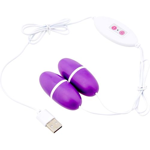 Kal-Mega Power Oeuf Love Egg Double Vibrant Alimenté Par Usb À 12 Vitesses, Violet