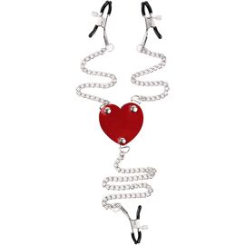 Pince Clitoris / à Lèvres Non Percée - Bijoux Intime Cristal Argenté, Tige Longue