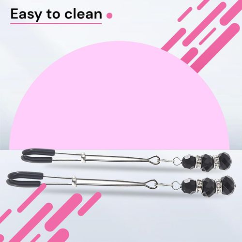 Kalanka-Pince Teton Longueur 11cm Couleur Argent Sex Toy En Métal Pour Jeux Érotiques Perles Décoratives Pince Sexuelle Jouet Intime Bdsm Sexe Teton Hard Séduction Jouet Sexuel Fops I06-8
