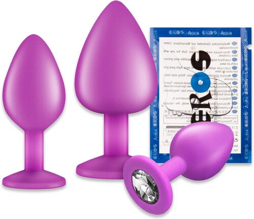 Provocatoy Plug Anal Sex Toy En Silicone Pour Homme,Femme & Couples-S,M,L-Lubrifiant Anal Gratuit-Pourpre (Diamant Blanc).[K322]