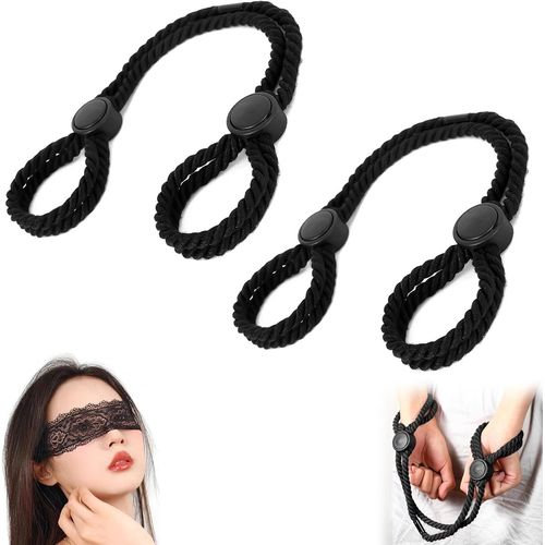Kalanka-2 Réglable De Bondage Bdsm Menottes Masque Pour Les Yeux En Dentelle, Sexy Cordes De Bondage Pour Poignets Et Chevilles, Sexy Bondage Accessoires De Jouets Sexuels Pour Jeux Érotique Sex Toys