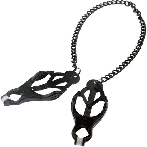 Pince Teton Sexuelle Bdsm Jouet Intime Longueur 9cm En Métal Couleur Noir Jouet Sexuel Accessoire Bdsm Avec Chaîne De 32 Cm Sex Toy Jeux Érotiques Jouets De Mamelon Sexe Pince Teton Hard Fops I06-11