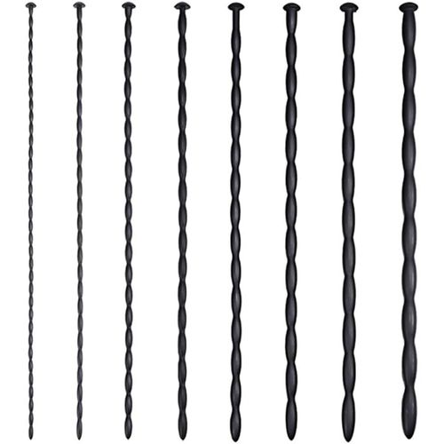 Plug Uretre Pénis,8 Pcs 300mm Dilatateur Uretre Avec Connecteur,Tige Uretre De Pénis Creux En Silicone,Jouet Sexuel Sm Pour Homme,Noir.[K119]