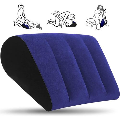 Kal-Sexe Oreiller Coussin Lombaire - Jouet Sexe Pour Couple Oreiller Coussin Gonflable Voyage Coussin Érotisme Pour Positions Sexe Jeu Sexuel Mobilier Érotique Pour Couples, Hommes, Femmes(Bleu)