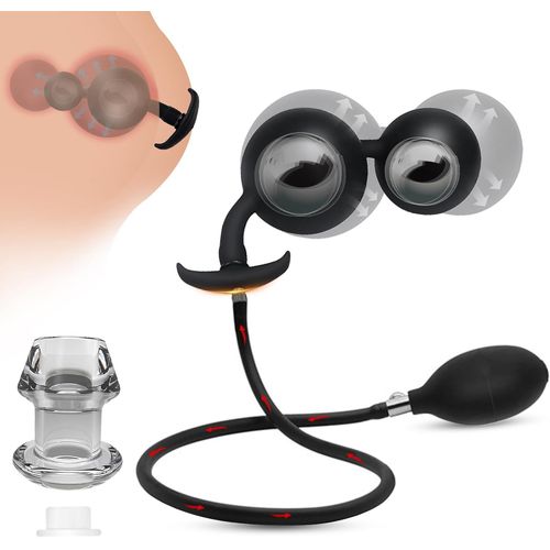 Plug Anal Gonflable Avec Pompe Amovible, Il Y A 2 Billes D'acier Intégrées Au Plug Anal, Stimulation De La Prostate Sex Toy Pour Hommes Femmes Couples, Dilatateur Anal Sextoy Jouet Sexualité