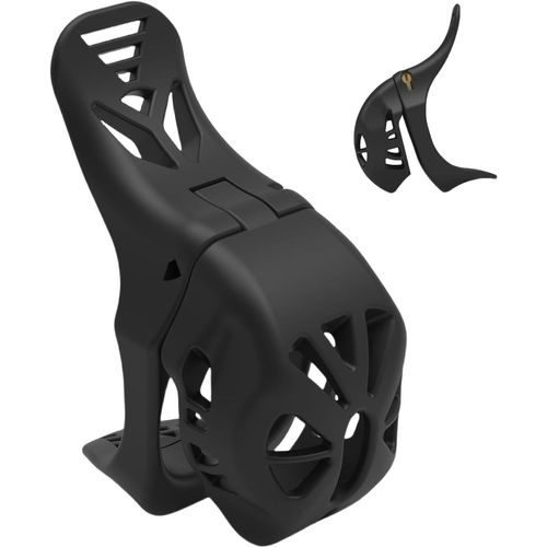 Kal-Queue D'aronde Chastity Cage Hommes Sm Sex Toy Cage De Chasteté Hommes Avec Serrure Invisible Conçue Et 2 Clés Pour Pénis Esclaves Bondage Et Attaches (Black,M)