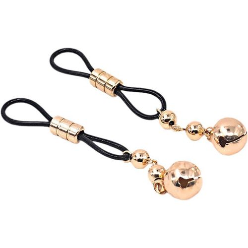 Kal-Sm Pinces À Mamelon Réglable Deux Couleurs Cloches Non Piercing Silicone Bijoux Mamelon Sex Toys Mentoring Pour Adultes (Gold)