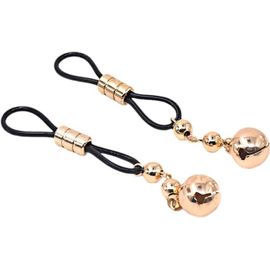 Kal-Sm Pinces À Mamelon Réglable Deux Couleurs Cloches Non Piercing Silicone Bijoux Mamelon Sex Toys Mentoring Pour Adultes (Gold)