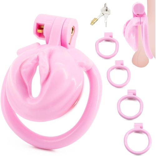 Kal-Petite Cage De Chasteté, Sissy Sex Toy Pour Empêcher L'érection, Cages De Chasteté Pénis Sex Toys Homme, Cock Cage Men Sex Toýs (Rose)