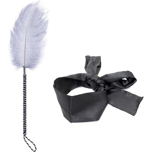 Kal-Bondage Set Plume Chatouilleuse Ami Caresse, Plume D'amour & Gâtine Massage Plumes Avec Masque Pour Les Yeux En Satin Sex Toys Pour Les Couples
