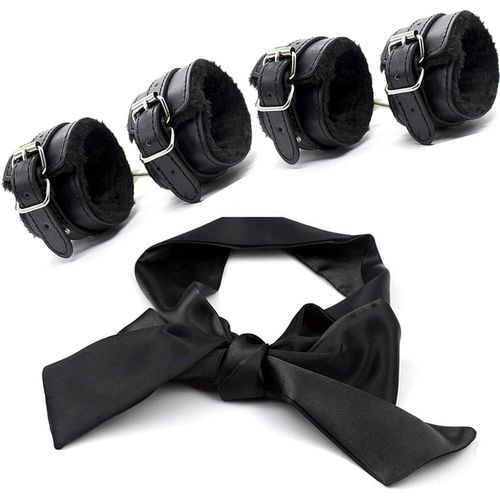 Kal-Bondage Set Sm Menottes Et Masque Pour Les Yeux Sex Restraints Sm Cuir Sex Toys Sm Cheville Bondage Sex Toys Pour Adultes - Menottes - Fetish And Bondage Connecting Hands