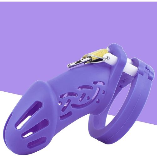 Kal-Cage De Chasteté Silicone Homme Jouet Sexuelle Sissy Chastity Cage Bdsm Chastete¿E Pour Pénis Men Sex Toy¿S Pour Punition Sextoyse Couple Plaisir (Large,Purple)