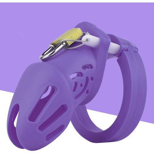 Kal-Cage De Chasteté Silicone Homme Jouet Sexuelle Sissy Chastity Cage Bdsm Chastete¿E Pour Pénis Men Sex Toy¿S Pour Punition Sextoyse Couple Plaisir (Small,Purple)