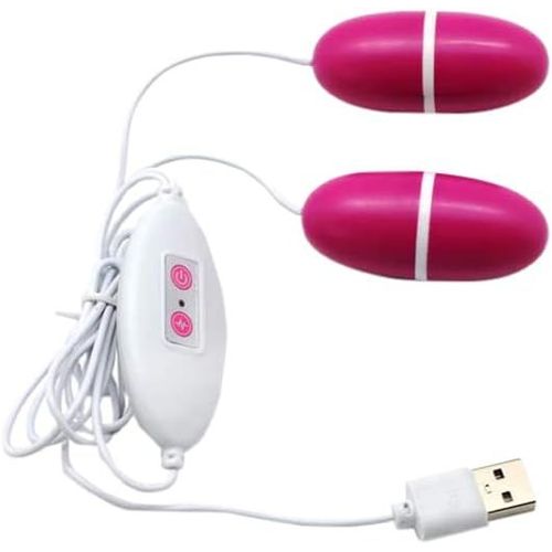Kal-Mega Power Oeuf Love Egg Double Vibrant Alimenté Par Usb À 12 Vitesses, Rose