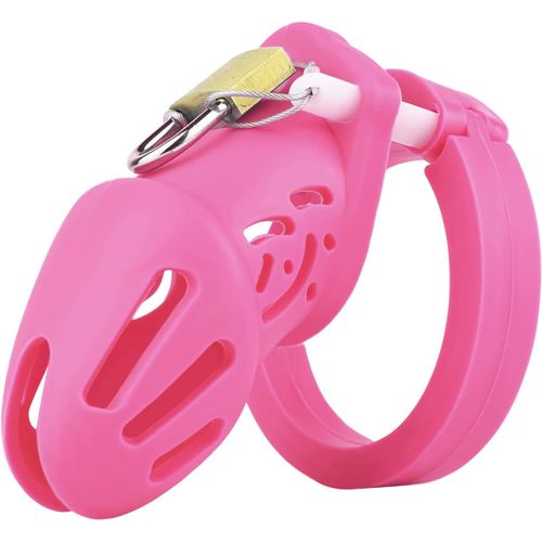Kal-Cage De Chasteté Silicone Homme Jouet Sexuelle Sissy Chastity Cage Bdsm Chastete¿E Pour Pénis Men Sex Toy¿S Pour Punition Sextoyse Couple Plaisir (Small,Pink)