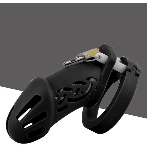 Kal-Cage De Chasteté Silicone Homme Jouet Sexuelle Sissy Chastity Cage Bdsm Chastete¿E Pour Pénis Men Sex Toy¿S Pour Punition Sextoyse Couple Plaisir (Large,Black)
