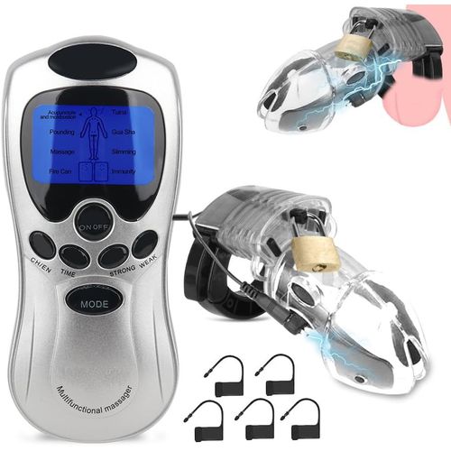 Cage Chastete¿E Électrique, Cage De Chasteté Pénis Avec Serrure, Cage De Chasteté Homme, Cock Cage Men Sex Toy¿S Pour Punition Sextoyse Couple Plaisir, Transparent