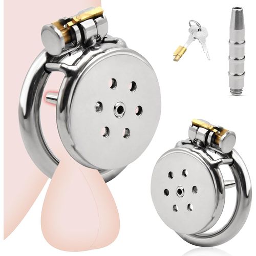 Kal-Plate Cages De Chasteté Avec Dilatateur Urétral Pour Homme Sissy, Chastity Cage En Acier Inoxydable, Cock Cage Pour Punition Sextoyse Couple Sex Toýs (Grand_40)