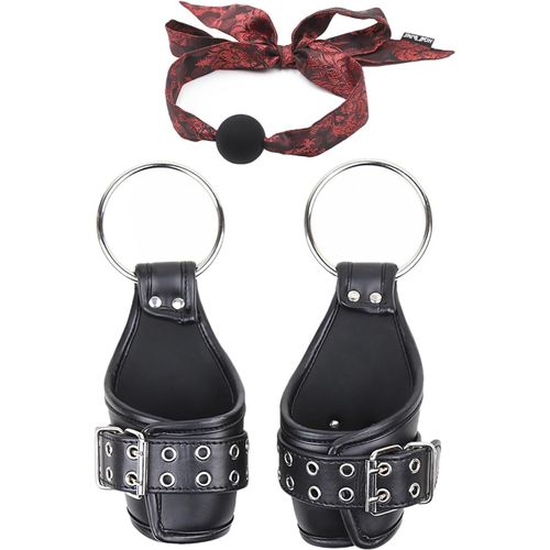 Kal-Kit Bondage Avec Menottes Et Ballgag Bdsm Fetich Set Pour Menottes Sex Toys Pour Couples Menottes Extrêmes Sex Toys Kit De Menottes Suspendues Réglables
