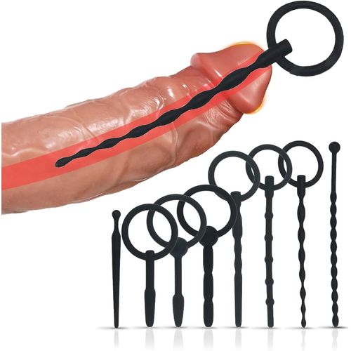 Dilatateur Urètre En Silicone 8 Tailles,Bouchon Sonde Uretre Pénis Masturbation Penis Plug Jouet Sexuel Adultes Pour Hommes (B)