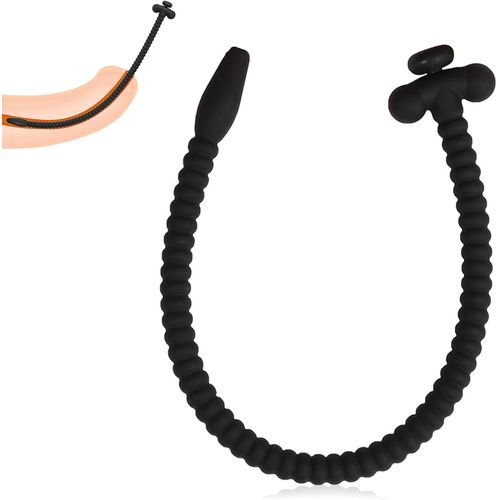 Eryi-Dilateur Urètre Creux Silicone Pénis Plug Avec Connecteur(255mm),Fil Cathéter Urètre Plug Homme Masturbateur Pour Massage Prostate,3 Tailles,Jouet Sexuel Sm Pour Homme ((Ø): 9mm,Noir)