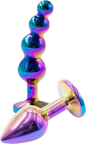 Kal-Plug Anal En Métal Pour Adultes Perles Anales Jouet Sexuel Petit Moyen Grand Débutant Advancer Bijoux En Cristal Design Pour Hommes Masseur De Prostate Femmes Gode (S)