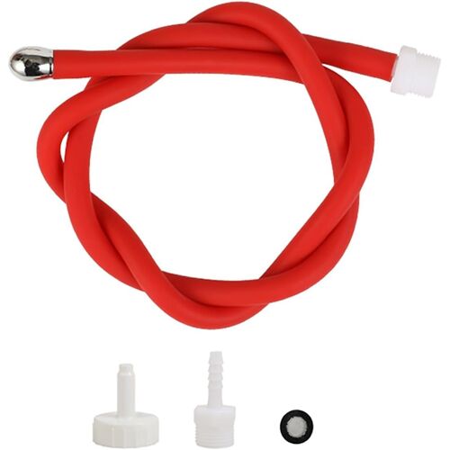 Lavement Colon Et Intestins Avec 3 Têtes Connectées Douche Anale Silicone Femme Homme Douche Intime Avec Tête Rinceuse Acier Inoxydable Jouets Sexuels Douche Anale (Red-200cm)