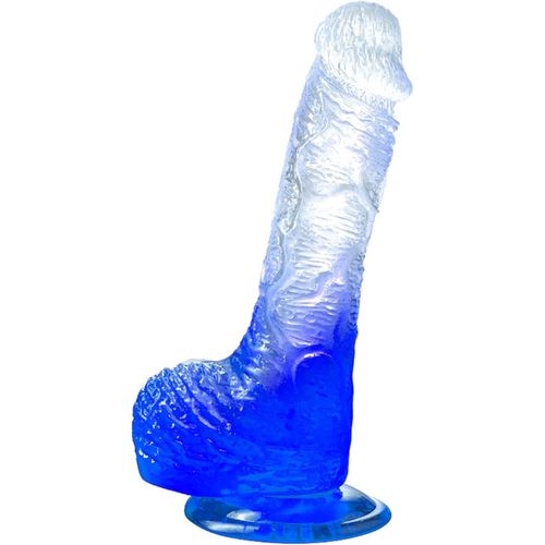 Kal-Gode Gradient Jouet Anal Avec Forte Ventouse Jouets Vaginaux Pour Les Couples Gode Doux Réaliste Massage Du Point G Et De La Prostate Pour Les Lesbiennes (M,Blue)