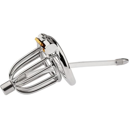 Kal-Cage De Chasteté Hommes Avec Dilatateur Urétral En Silicone, Acier Inoxydable Chastity Cage Hommes Sex Toys Pour Hommes, Cock Cage Sm Bondage Pour Couples Chasteté (40mm)