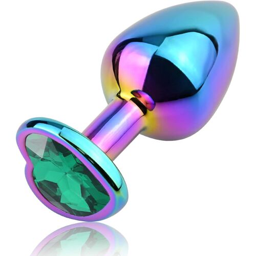 Kalanka-Bouchons Anaux En Métal Bouchon De Cul Kit D'entraînement Anal Jouets Sexuels Anaux De Luxe En Forme De Coeur Pour Les Femmes Et Les Hommes (Vert Foncé, M)