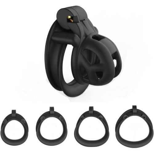 Kal-Cage De Chasteté Plate, Petite Cage De Chasteté, Cage De Chasteté Inversée Cage À Pénis Pour Hommes Dark Lock Design, Bonne Dissimulation, Couple Bondage Sm Sex Toys 3 (C)