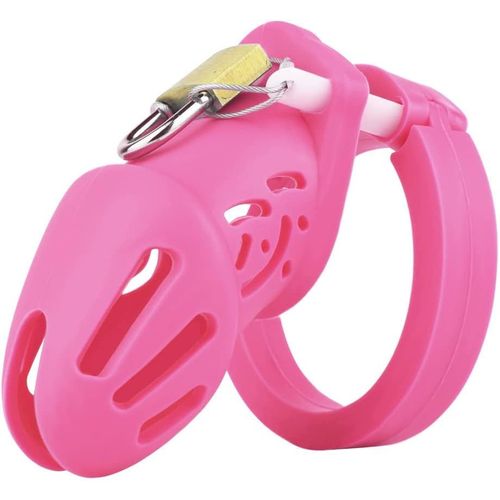 Cage De Chasteté Silicone Homme Petite Sissy Chastity Cage Bdsm Chastete¿E Pour Pénis Men Sex Toy¿S Punition D'esclave Sextoyse Couple Plaisir (Short,Pink)