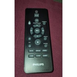 Télécommande Philips pour barre de son ou micro-chaîne Hi- Fi de la marque woofer sound bluetooth USB preset / album repeat shuffle mute display timer clock